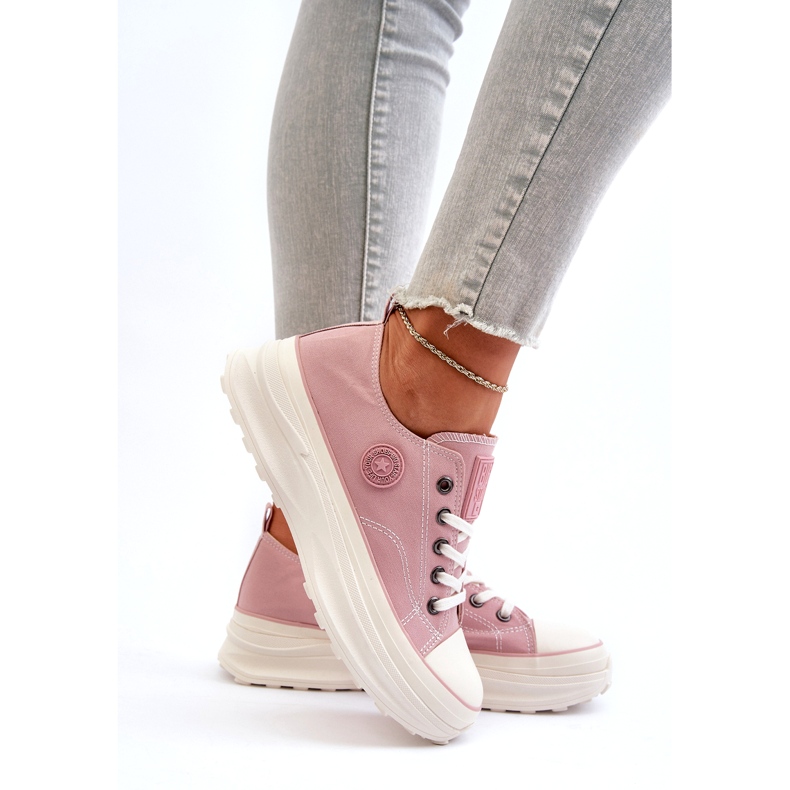 Damen-Sneaker mit massiver Sohle Big Star NN274129 Pink 4