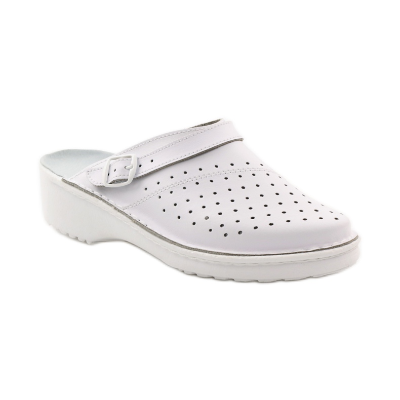 Weiße Pantoffeln mit orthopädischem medizinischem Keil 1