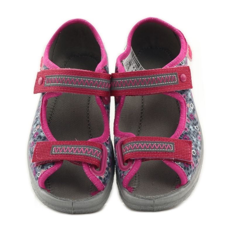 Mädchensandalen Befado 969x119 Wiese navy blau rosa grau 4