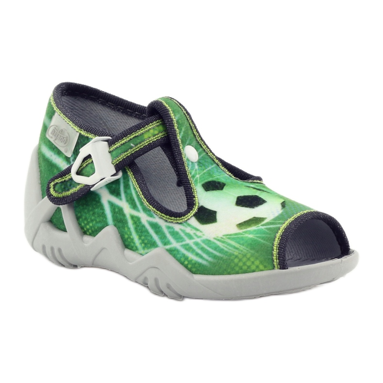 Befado Kinderschuhe, Hausschuhe 217p093 grün mit Kugel 1