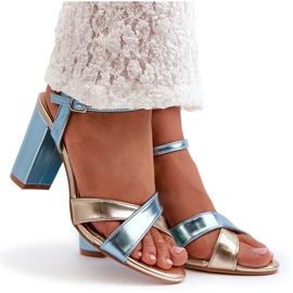 Seastar Frauensandalen für Frauen auf dem blau-goldenen Pfosten 4