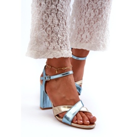 Seastar Frauensandalen für Frauen auf dem blau-goldenen Pfosten 3