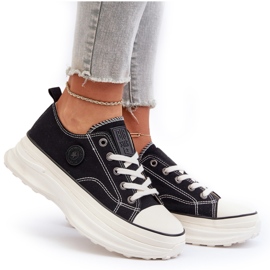 Big Star Frauen -Sneaker auf dem massiven alleinigen großen Star NN274125 Schwarz 4