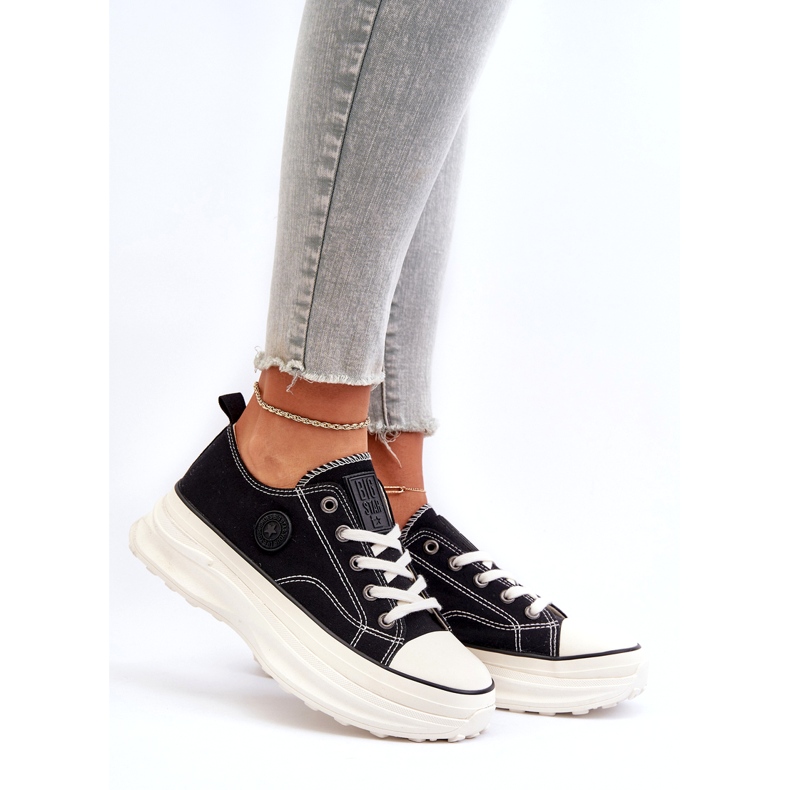 Big Star Frauen -Sneaker auf dem massiven alleinigen großen Star NN274125 Schwarz 1