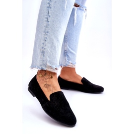 S.Barski Leder Wildlederdeber von Frauen Openwork schwarz schwarz 2