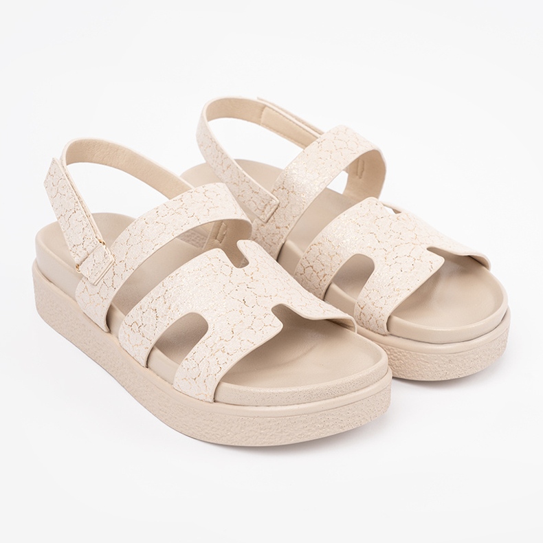 Goodin Klassische Sandalen auf der beige Plattform 1