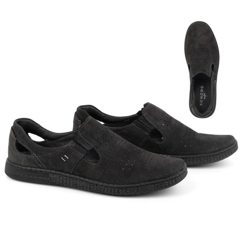 KOMODO Herren-Mokassinschuhe aus Leder 864 Schwarz 1