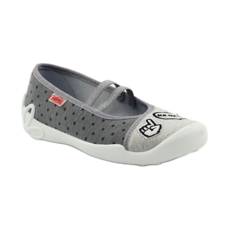 Befado Kinderschuhe Ballerinas Hausschuhe 116Y235 grau 1