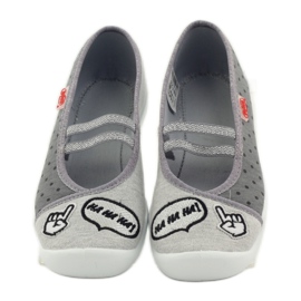 Befado Kinderschuhe Ballerinas Hausschuhe 116Y235 grau 4