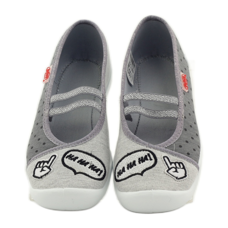 Befado Kinderschuhe Ballerinas Hausschuhe 116Y235 grau 4
