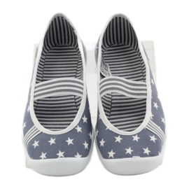 Hausschuhe für Mädchen Befado 193y064 Sterne grau weiß 4