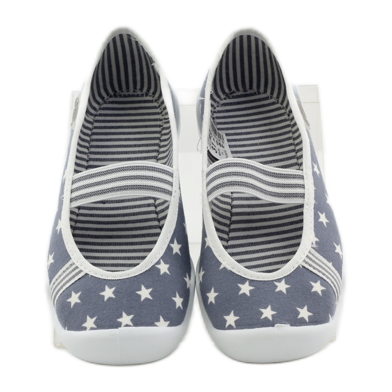 Hausschuhe für Mädchen Befado 193y064 Sterne grau weiß 4