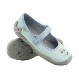 Befado 114y289 Ballerinas Hausschuhe Blaue Emoticons 3