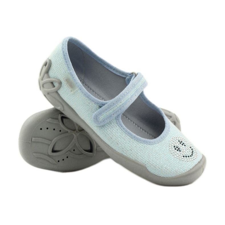 Befado 114y289 Ballerinas Hausschuhe Blaue Emoticons 3
