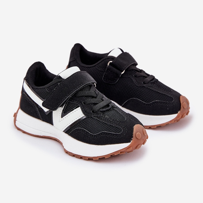 Kinder-Sneaker mit Klettverschluss, Schwarz 1