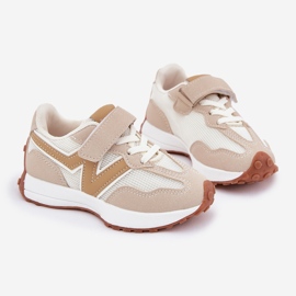 Kinder-Sneaker mit Klettverschluss, Beige 1