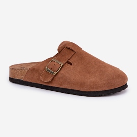 Frauen Wildleder Flip -Flops mit Big Star RR274A387 Brauner Schnalle 4