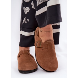 Frauen Wildleder Flip -Flops mit Big Star RR274A387 Brauner Schnalle 3