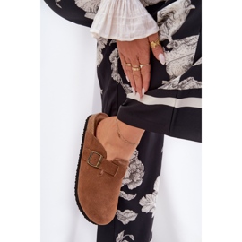 Frauen Wildleder Flip -Flops mit Big Star RR274A387 Brauner Schnalle 5