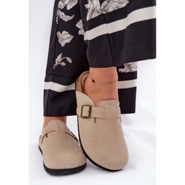 Big Star Wildleder -Flip -Flops Frauen -Clogs mit einem großen Star RR274A385 Beige Schnalle 3