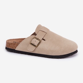 Big Star Wildleder -Flip -Flops Frauen -Clogs mit einem großen Star RR274A385 Beige Schnalle 4