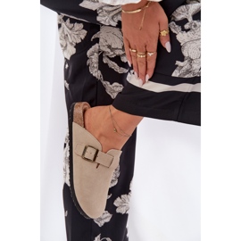 Big Star Wildleder -Flip -Flops Frauen -Clogs mit einem großen Star RR274A385 Beige Schnalle 5