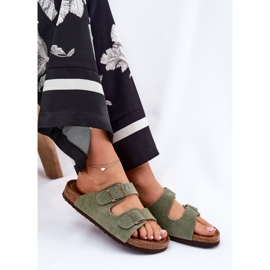 Women's Suede Flip Flops mit Big Star RR274A393 Grüne Klemmen 6