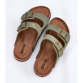Women's Suede Flip Flops mit Big Star RR274A393 Grüne Klemmen 9
