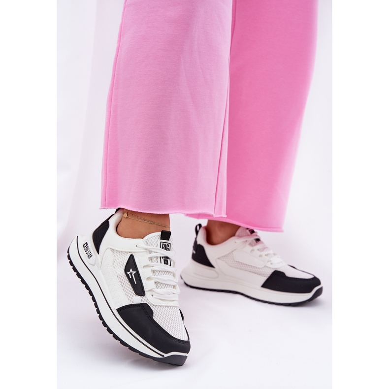 Frauen Sportschuhe auf der Plattform Big Star RR274A223 Hi-Poly-System Weiß und Schwarzes System 2