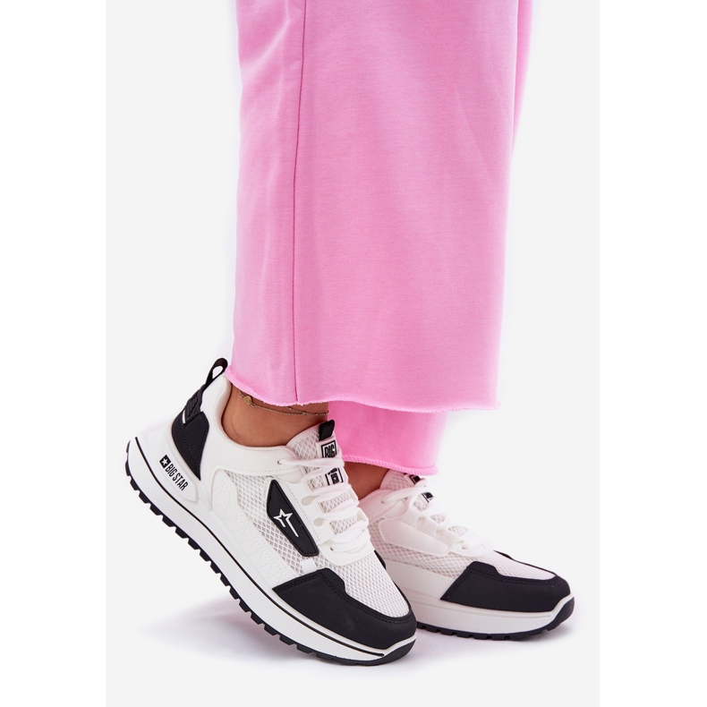 Frauen Sportschuhe auf der Plattform Big Star RR274A223 Hi-Poly-System Weiß und Schwarzes System 1