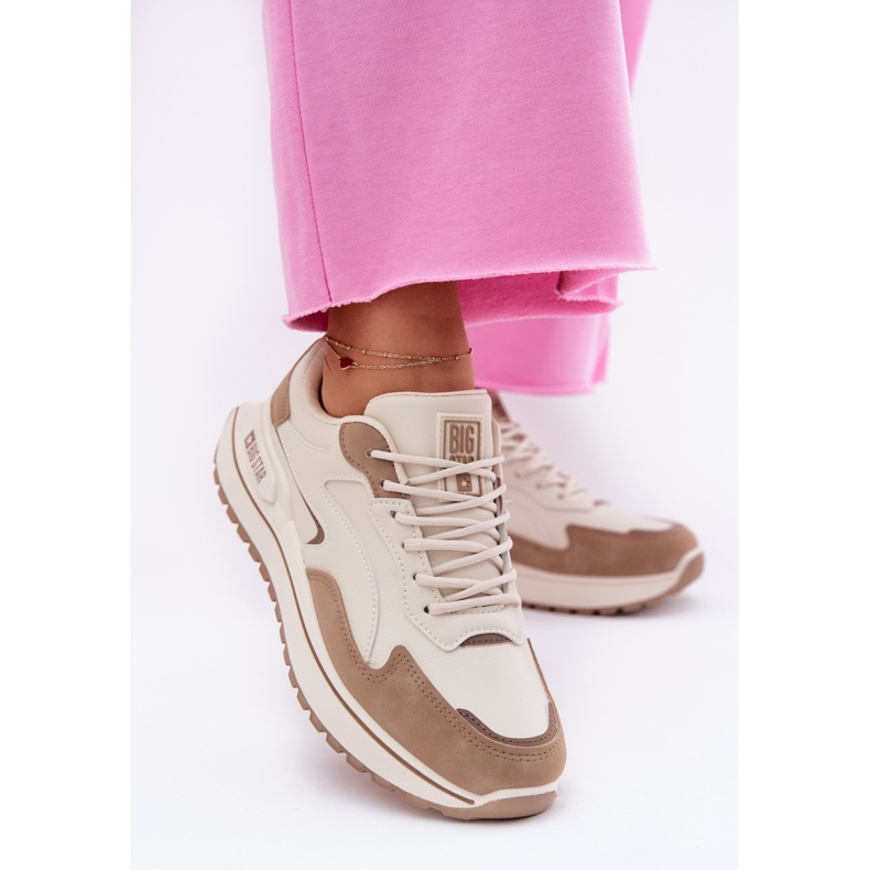 Frauen-Sneaker Big Star RR274A216 Hi-polish Beige System 2