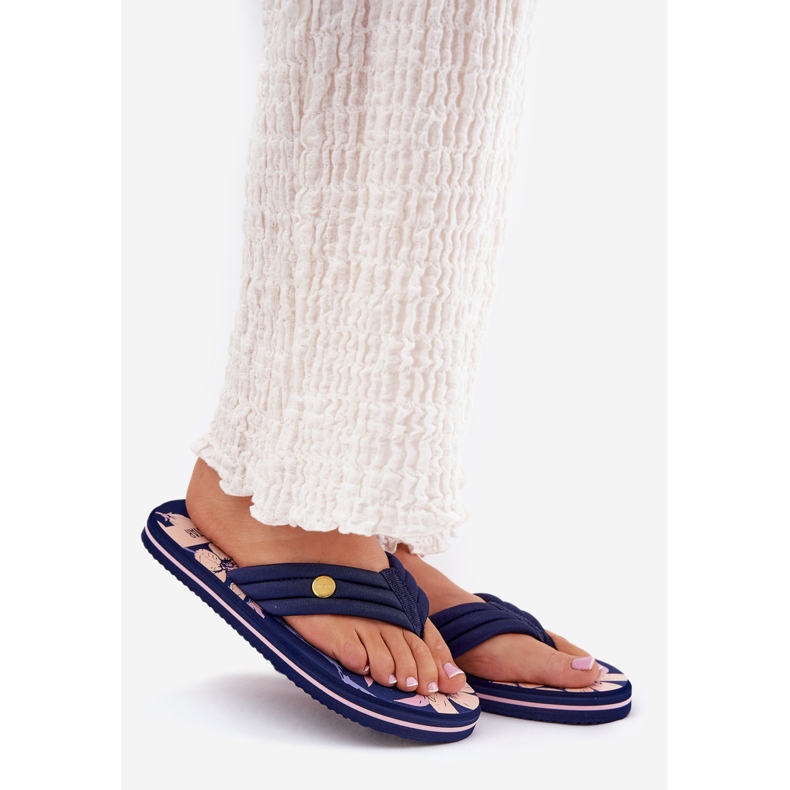 Japanische Frauen Flip Flops Big Star RR274A109 Marine Blau 1