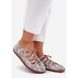 Leder-Ballerinas mit ausgeschnittenem Maciejka 06835-25/00-1 Gold golden 1