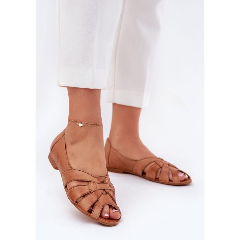 Leder-Ballerinas mit nackten Fingern Maciejka 06908-29/001-1 Braun 2