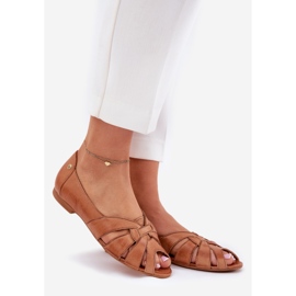 Leder-Ballerinas mit nackten Fingern Maciejka 06908-29/001-1 Braun 1