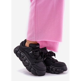 Damen -Leder -Sneaker auf der massiven Plattform GOE RR2N4044 Schwarz 1