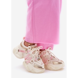 GOE Damen -Leder -Sneaker auf einem massiven alleinigen RR2N4031 Beige 1