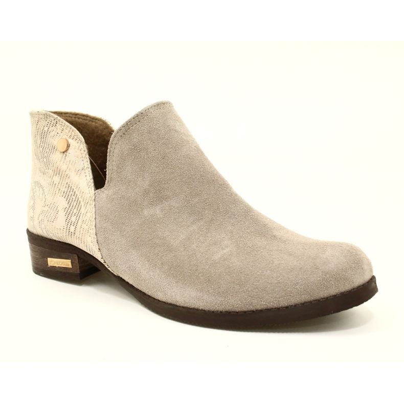 Olivier Frauen Lederstiefel beige 2