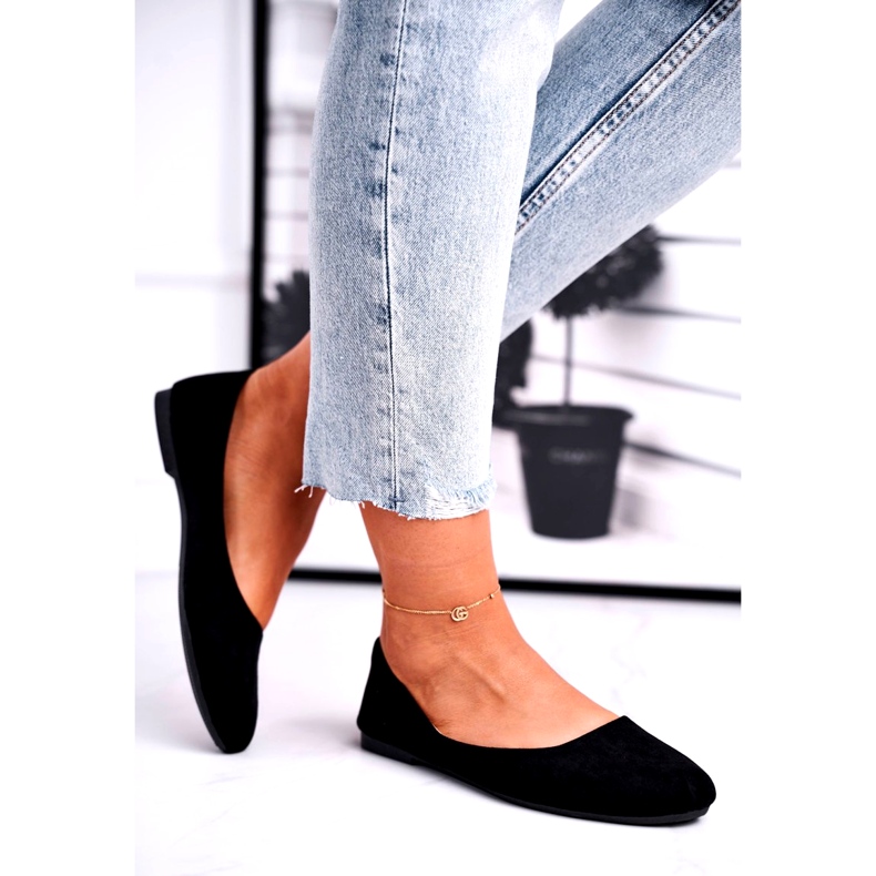 Evento Frauen Wildleder Ballerinas 9BL02-1031 Leder Innensohle Schwarzer Einsatz 2