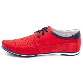KOMODO Herrenschuhe Leder -Ladung 875 für den Sommer rot 2
