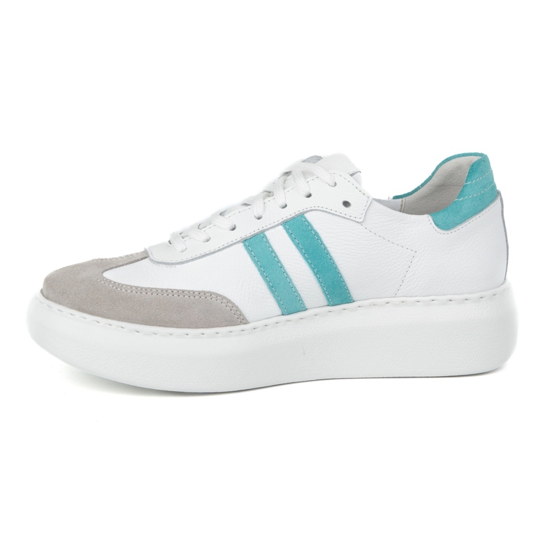 Damen -Leder -Sneaker für Frauen auf der weißen Plattform Olivier N1068S5 1