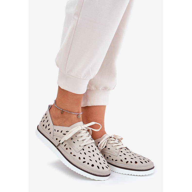 S.Barski Frauen Lederschuhe S. Barski LR51-610 Beige 1