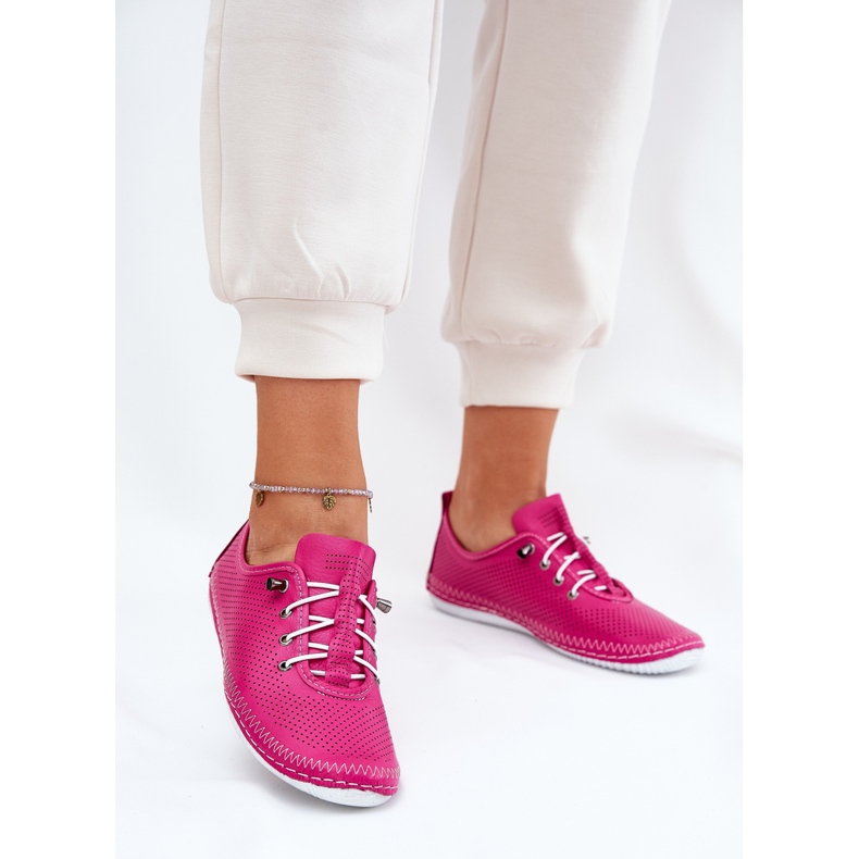 Frauenschuhe aus natürlicher Lederartikerin 54C0830 Pink rosa 2