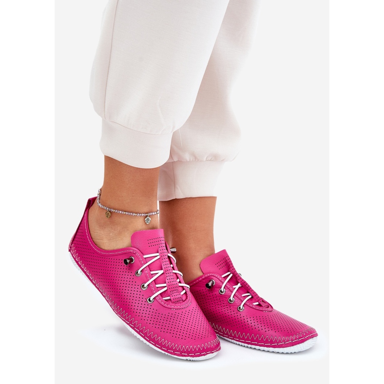Frauenschuhe aus natürlicher Lederartikerin 54C0830 Pink rosa 1