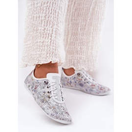 Frauenschuhe aus natürlicher aus Leder gemusterter Artiker 56C2688 Weiß 2