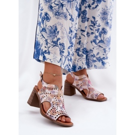 Jezzi Openwork Frauensandalen auf dem mehrfarbigen Beitrag 2