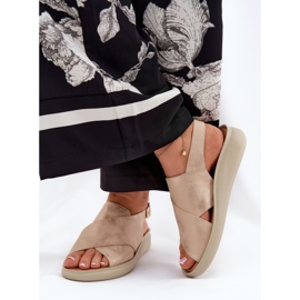 Jezzi Frauensandalen mit Öko -Leder golden 5