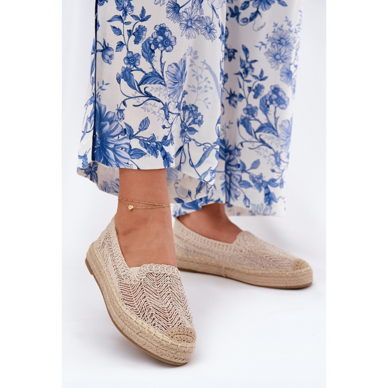 Frauen -Espadrilles auf der Vinceza 17392 Beige Plattform 2