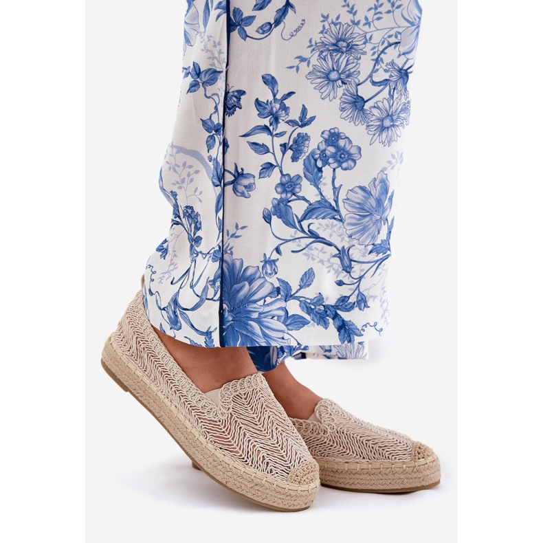 Frauen -Espadrilles auf der Vinceza 17392 Beige Plattform 1