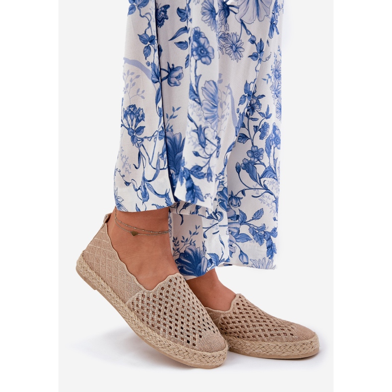 Frauen -Espadrilles mit Vinceza 13625 Beige Braid 1